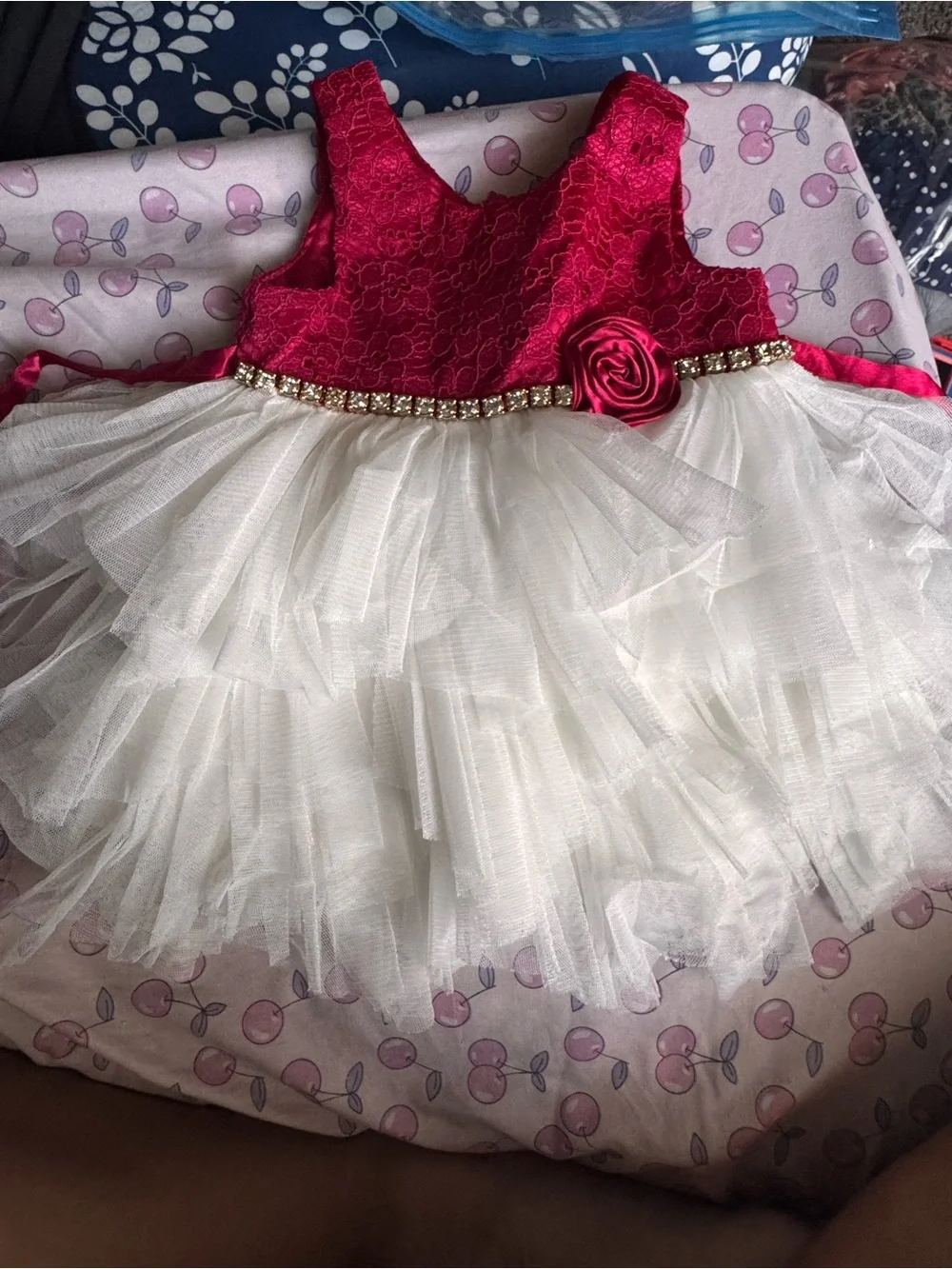 American Princess Hot Pink Satin Baby Dress